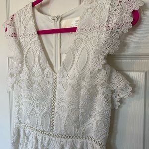 Lace White Mini Dress - Perfect for Bridal Event